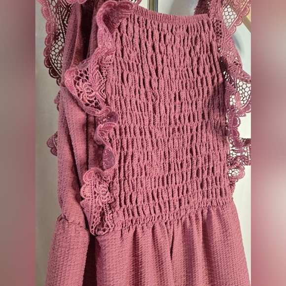 🌸 Speechless Kids Mauve Smocked Wide-Leg Jumpsuit | Girls Size Small - Picture 2 of 8